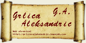 Grlica Aleksandrić vizit kartica